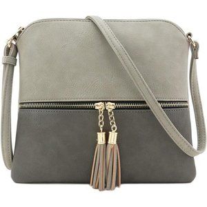 Lightweight Medium Crossbody Bag with Tassel Women